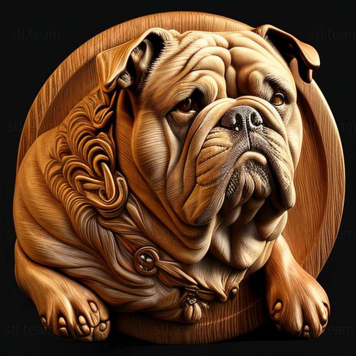 3D model English Bulldog dog (STL)